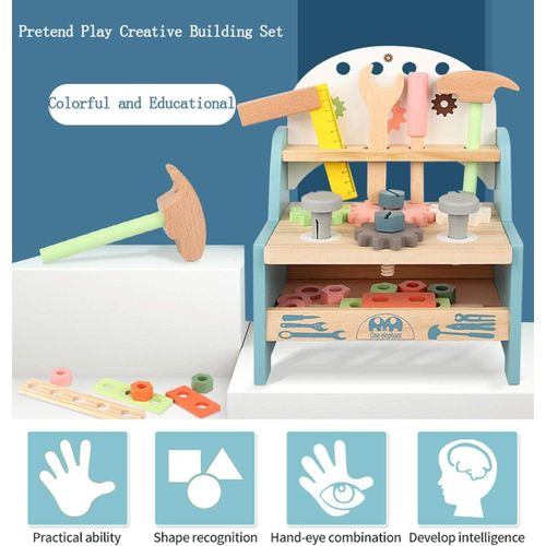 Ensemble De Mini-Établis À Outils En Bois - Cadeau Idéal Pour Les Garçons Et Les Filles De 3 Ans Et Plus