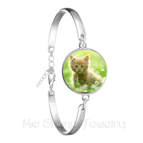 Bracelet Chihuahua En Forme De Chien, Classique Et Mignon, Avec Dôme En Verre De 18mm, Plaqué Argent, À La Mode, Dessin Animé, Cadeau, 2018