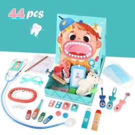 Kit De Dentiste En Bois Réaliste Pour Enfants ¿ Jouets De Jeu De Rôle De Médecin