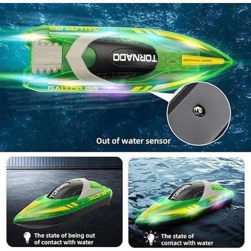 Bateau Télécommandé Rapide Pour Enfants De 8 À 12 Ans | Bateau Télécommandé Avec Lumières Led Pour Adultes