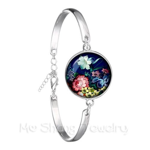 Bracelet En Cuir Noir/Marron Avec Fleur De Mandala, Bijou Européen Et Américain, Cadeau Pour Amis