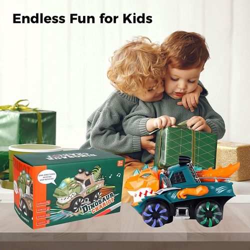 Voiture dinosaure avec lumières clignotantes et musique pour enfants à partir de 3 ans