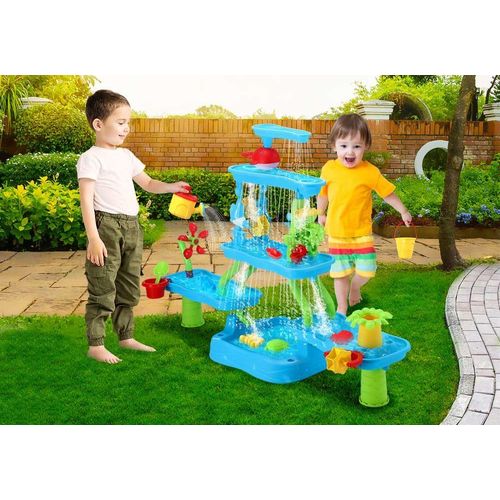 Table De Jeu De Sable Et D'eau Avec Cascade Et Jouets De Piscine