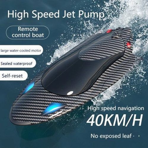 Bateau De Course Rc Haute Vitesse 40 Km/H - Hors-Bord Électrique Sans Balais 2,4 G À Double Turbo