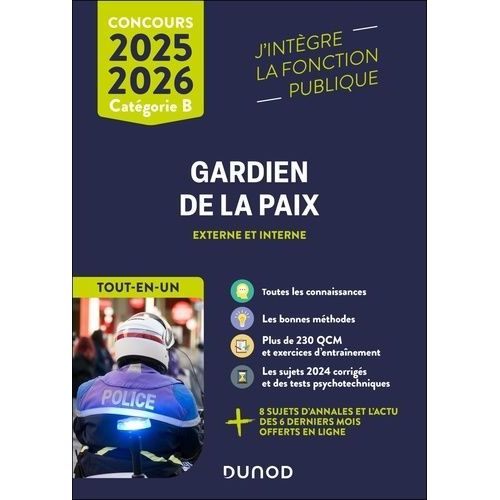 Concours Gardien De La Paix Externe Et Interne - Catégorie B