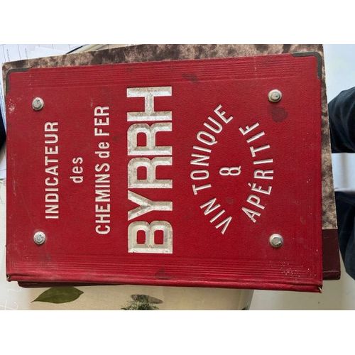 Ancien Porte Menu Publicitaire Byrrh Indicateur Des Chemins De Ferl