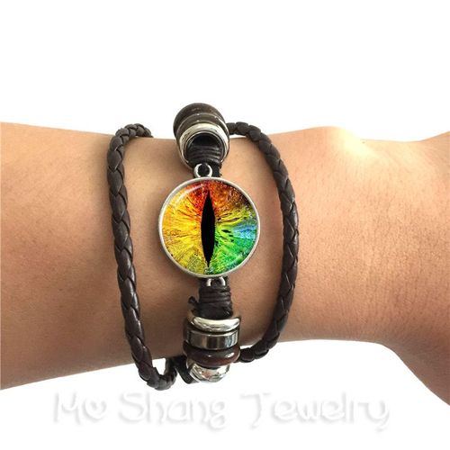 Bracelet Classique Avec Yeux Verts Et Mauvais ¿Il Pour Amis, Cabochon En Verre De 20mm, Magnifique Animal, Dragon, Chats, Nouvelle Collection 2018