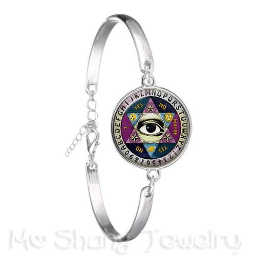 Bracelet En Forme De Pyramide D'egypte Pour Femmes, Bijou En Plaqué Argent, ¿Il De La Fortune, Signe Mason, Géométrie Sacrée, Llluminati