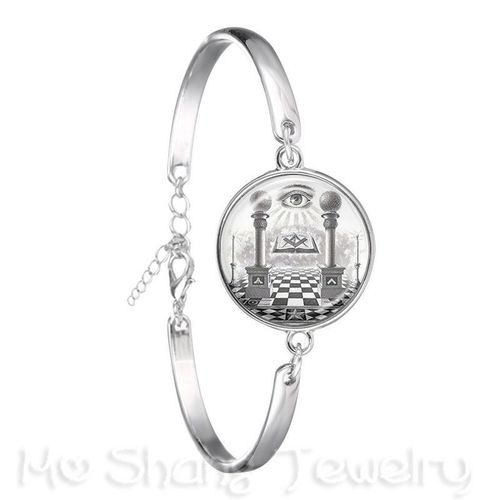 Bracelet En Forme De Pyramide D'egypte Pour Femmes, Bijou En Plaqué Argent, ¿Il De La Fortune, Signe Mason, Géométrie Sacrée, Llluminati