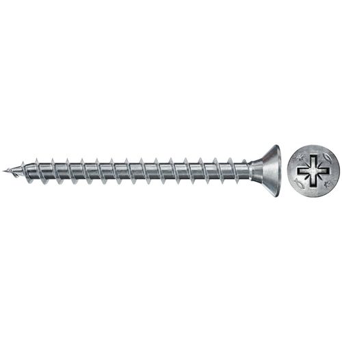 Fischer Boite de 200 Vis ¿ bois PowerFast II 3,0x12 T¿te frais¿e PZ Zingu¿ Filetage total