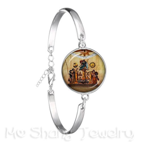 Bracelet En Forme De Pyramide D'egypte Pour Femmes, Bijou En Plaqué Argent, ¿Il De La Fortune, Signe Mason, Géométrie Sacrée, Llluminati