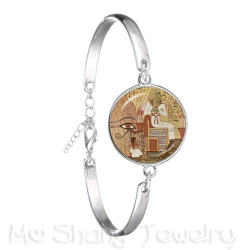 Bracelet En Forme De Pyramide D'egypte Pour Femmes, Bijou En Plaqué Argent, ¿Il De La Fortune, Signe Mason, Géométrie Sacrée, Llluminati