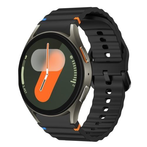 Bracelet En Silicone Ondulé Pour Samsung Galaxy Watch 7 (40/44 Mm) - Noir