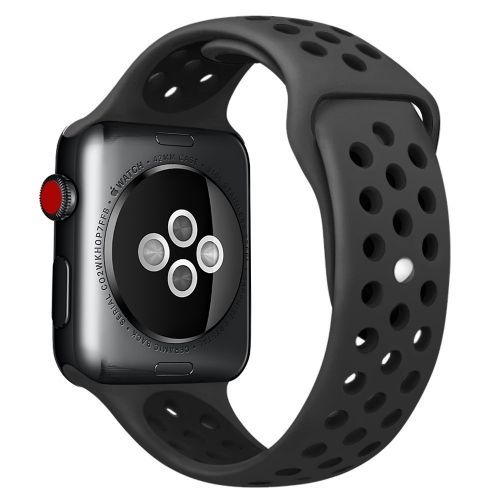 Bracelet Sport En Silicone Standard Pour Apple Watch Series 7 (41 Mm), 6, Se, 5, 4 (40 Mm), 3, 2, 1 (38 Mm) - Noir