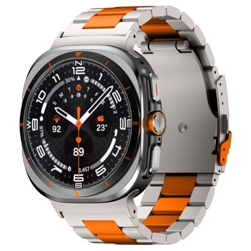 Bracelet En Alliage De Titane À Trois Perles Pour Samsung Galaxy Watch Ultra 47 Mm (Orange Titane)