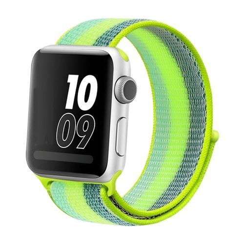 Bracelet En Nylon Jaune Pollen Pour Apple Watch Series 7 (45 Mm), 6, Se, 5, 4 (44 Mm) Et 3, 2, 1 (42 Mm)