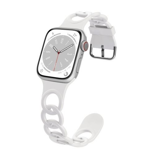 Bracelet En Silicone Creux En Forme De Donut Pour Apple Watch Series 6 44 Mm - Blanc