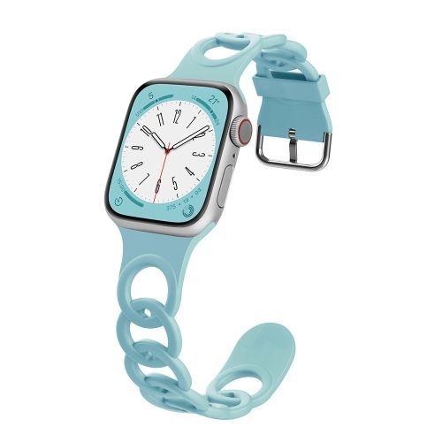 Bracelet En Silicone Creux Donut Pour Apple Watch Series 6 44 Mm - Vert Émeraude