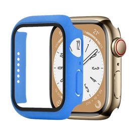 Coque Antichoc En Pc + Verre Trempé Pour Apple Watch Series 8 Et 7 45 Mm (Bleu)