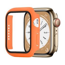 Coque Antichoc En Pc + Verre Trempé Pour Apple Watch Series 8 Et 7 41 Mm (Orange)