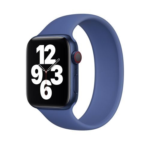 Bracelet En Silicone Élastique Uni Pour Apple Watch Series 7 (45 Mm), 6, Se, 5, 4 (44 Mm), 3, 2, 1 (42 Mm) - Taille M (143 Mm) - Couleur : Bleu Aqua