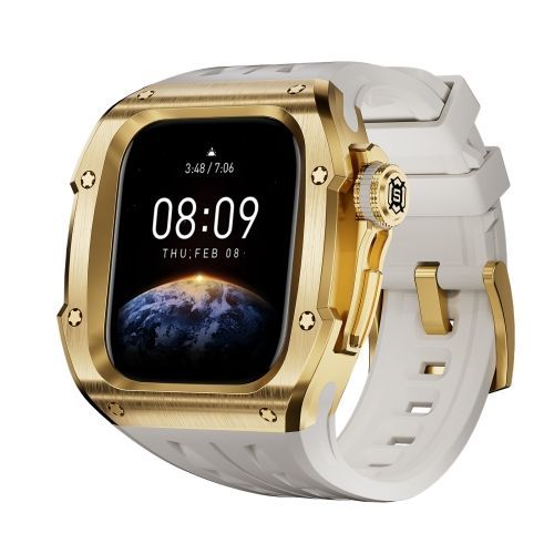 Apple Watch Series 10 46 Mm - Boîtier En Métal Redpepper Avec Bracelet En Silicone Intégré (Or Blanc)