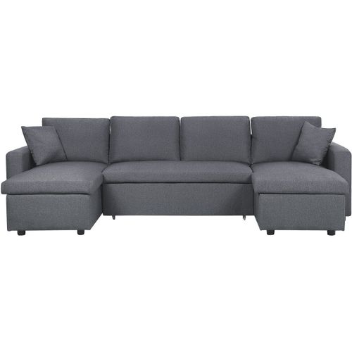 Canapé D'angle Panoramique Convertible En Tissu "Alain" - 5 Places - Gris