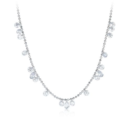 Collier Ras Du Cou Ciel Étoilé En Argent 925 Avec Zircone 7a