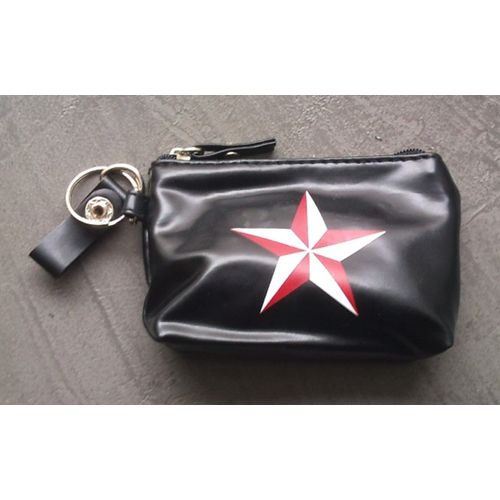 Porte Monnaie Etoile Rockabilly Rouge Blanc Pin Up Femme