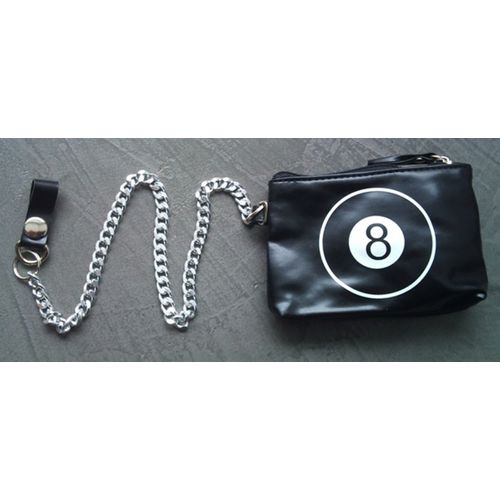 Porte Monnaie Noir Et 8 Ball Blanche Simili Homme Femme