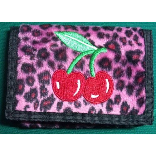 Portefeuille Leopard Rose Et Cerise Rockabilly Femme Pin Up