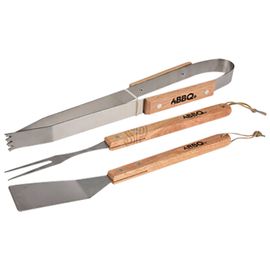 Set d'ustensiles de barbecue avec manche en bois - BBQ