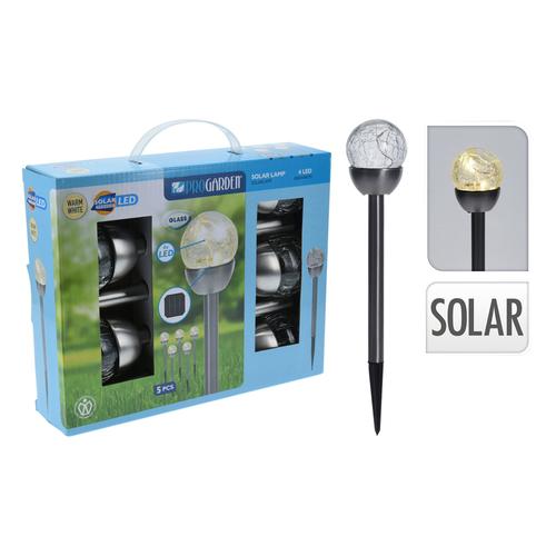 Lampe Boule Solaire Inox 5 Pièces - Progarden