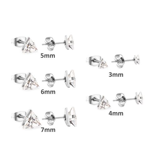Luxusteel-Boucles D'oreilles En Forme De C¿Ur Pour Homme Et Femme, Bijoux En Acier Inoxydable, Étoiles, Clip, Blanc, Cubique, Enfants, 5 Paires Par Lot