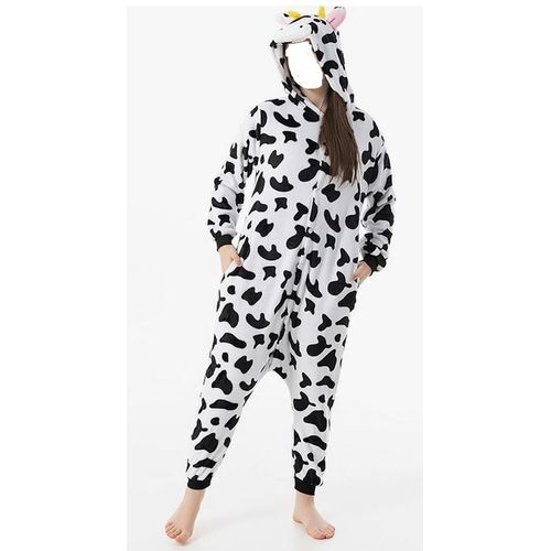 Grenouillère Combinaison Pour Adultes Tenue De Nuit Pyjama Ou Costume Animal Vache, Taille M, Marque Katara