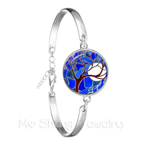 Bracelet Cabochon Rétro 18mm, Plaqué Argent, Bijoux Arbre De Vie, Cadeau Pour Hommes Et Femmes, Mode 2018