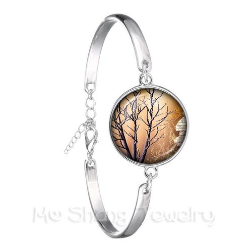 Bracelet Cabochon Rétro 18mm, Plaqué Argent, Bijoux Arbre De Vie, Cadeau Pour Hommes Et Femmes, Mode 2018