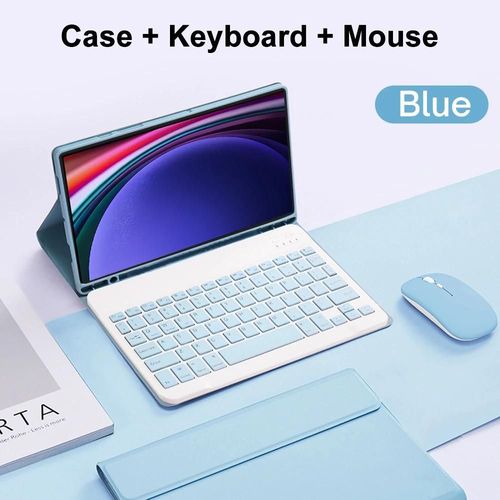 Coque Pour Samsung Galaxy Tab S9 Ultra, 14.6 Pouces, Housse De Clavier Bluetooth Pour Samsung Tab S10 Ultra 14.6 Pouces 2024-Arabic Keyboard-Bleu Ciel B