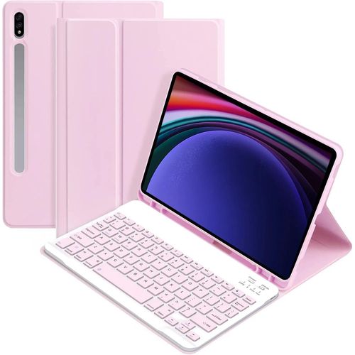 Coque Pour Samsung Galaxy Tab S9 Ultra, 14.6 Pouces, Housse De Clavier Bluetooth Pour Samsung Tab S10 Ultra 14.6 Pouces 2024-Arabic Keyboard-Rose A