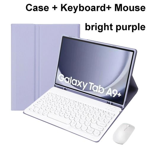 Pour Samsung Galaxy Tab A9 Plus Étui 11 Pouces, Étui Clavier Bluetooth Pour Samsung Tab A9 + Sm-X210n/X216b-Arabic Keyboard-Purple B