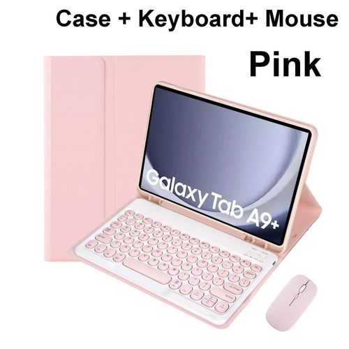 Pour Samsung Galaxy Tab A9 Plus Étui 11 Pouces, Étui Clavier Bluetooth Pour Samsung Tab A9 + Sm-X210n/X216b-Arabic Keyboard-Rose B