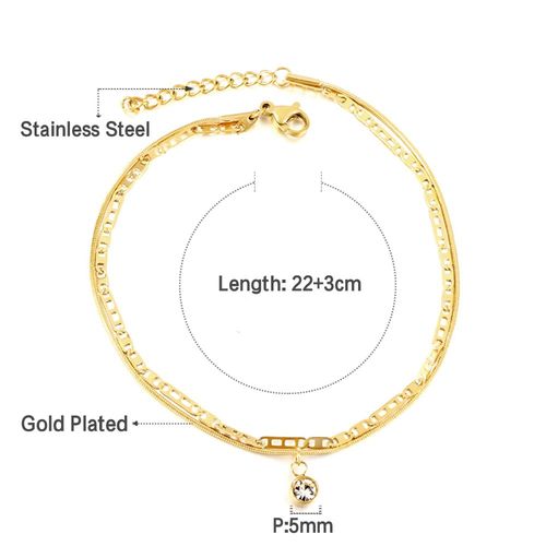 Bracelets De Cheville Fins Serpent Pour Femmes, En Acier Inoxydable, Double Chaîne Étoile, Cristal Noir, Perles, Pieds Nus, Bijoux Sandalias, Livraison Directe