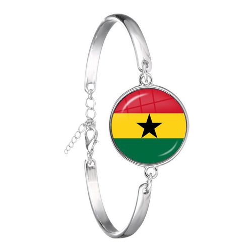 Bracelet De Cabochon En Verre Pour Hommes Et Enfants, Pour Femmes, Hommes Et Enfants, En Guinée, Au Ghana, Au Royaume-Uni, En Croatie Et En Inde, Drapeau National, Cadeau