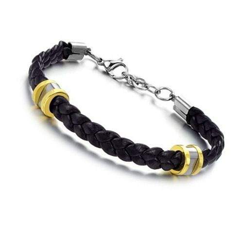 Luxusteel-Bracelet En Cuir Véritable Pour Homme, Acier Au Titane, Structure De Dégager, Bracelets Et Bracelets, Cadeau Pour Meilleur Ami, Bijoux De Fête