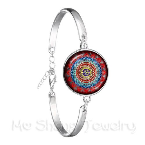 Bracelet De Yoga En Émail Pour Femmes Et Hommes, Breloque, Image Artistique, Symbole Om, Bouddhisme, Bijoux Zen