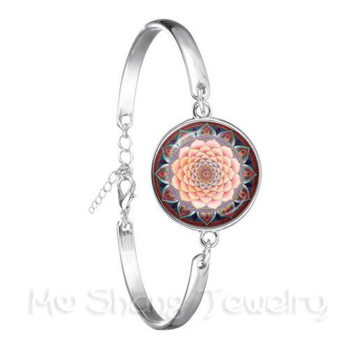 Bracelet De Yoga En Émail Pour Femmes Et Hommes, Breloque, Image Artistique, Symbole Om, Bouddhisme, Bijoux Zen