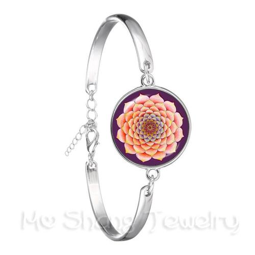 Bracelet De Yoga En Émail Pour Femmes Et Hommes, Breloque, Image Artistique, Symbole Om, Bouddhisme, Bijoux Zen