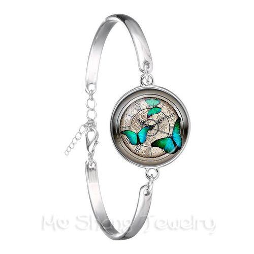 Bracelet Boussole Vintage, Bijoux Nautique, Cabochon Plaqué Argent, Bracelet Pour Femmes, Accessoires Hain À Main