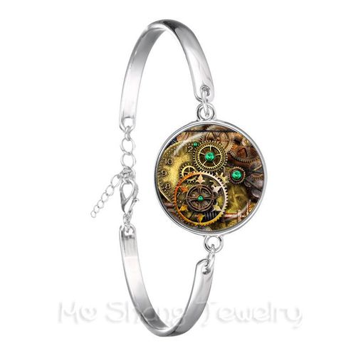 Bracelet Boussole Vintage, Bijoux Nautique, Cabochon Plaqué Argent, Bracelet Pour Femmes, Accessoires Hain À Main