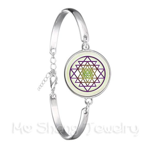 Bracelet En Forme De Fleur De Mandala, Symbole Du Bouddhisme Om Indien, Image Zen, Cabochon En Verre Plaqué Argent, Chaîne, Cadeau Pour Femmes, 18mm